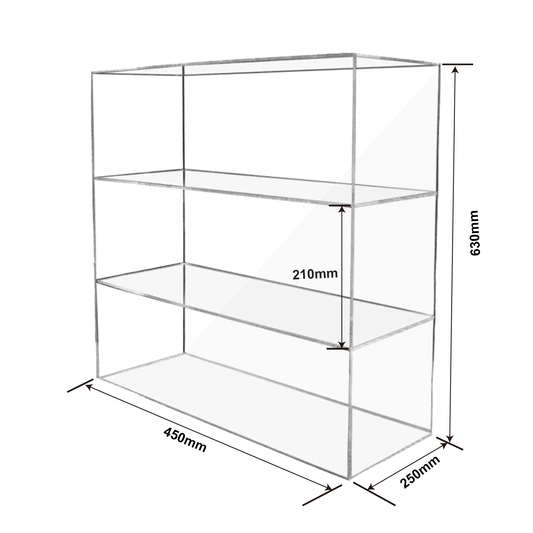 3 Tier Clean Acrylic Rack for multipurpose (45x25x63cm)