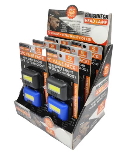 23389 - Head Lamp Cob Light Value Double Pack Ace Trading Canada