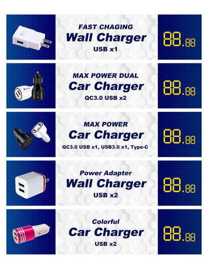 4 Tier Clean Acrylic Rack for Max Power Cable & Charger with Sticker (21x22x65cm)