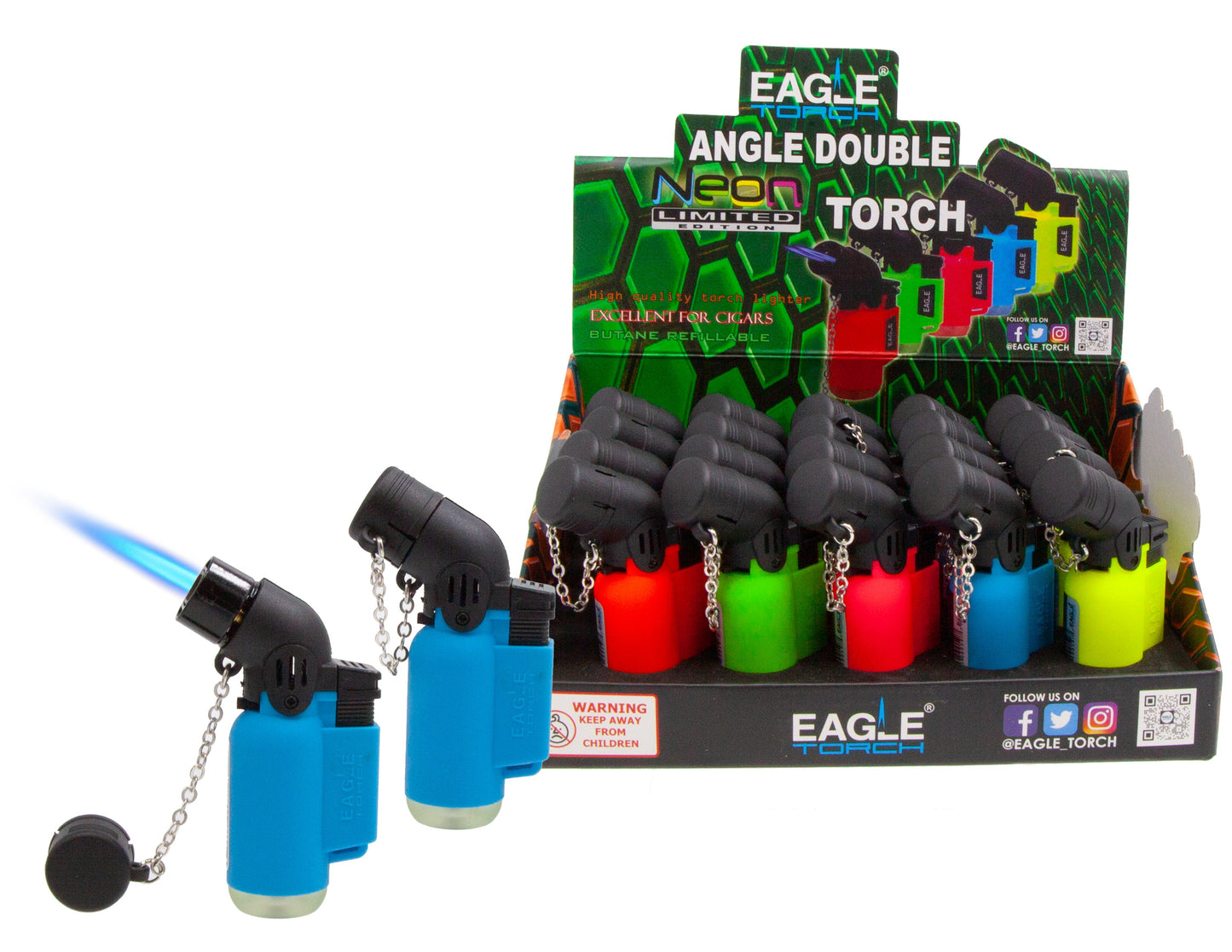 Eagle Torch Mini-Angle Neon Double-Torch__PT150ADN Ace Trading Canada