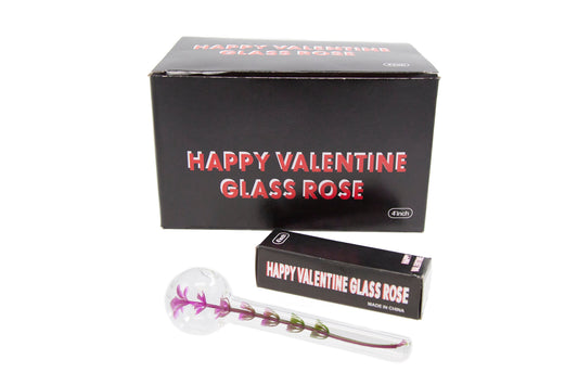 Happy Valentine Glass Rose - 4inch Ace Trading Canada