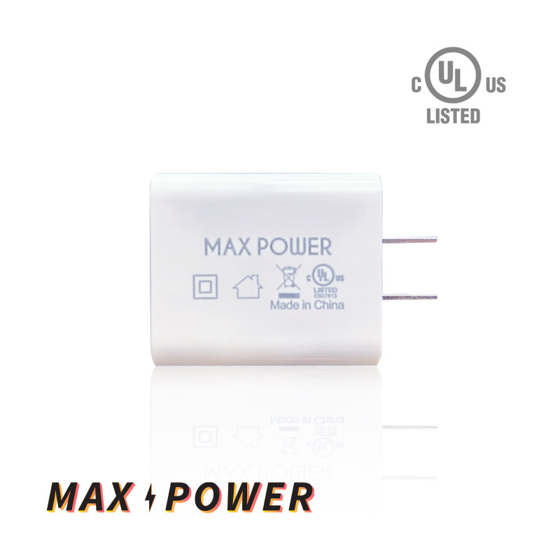 Max Power - 30W 2-Port Type-C(PD) TYPE-A (QC3.0) Wall Charger