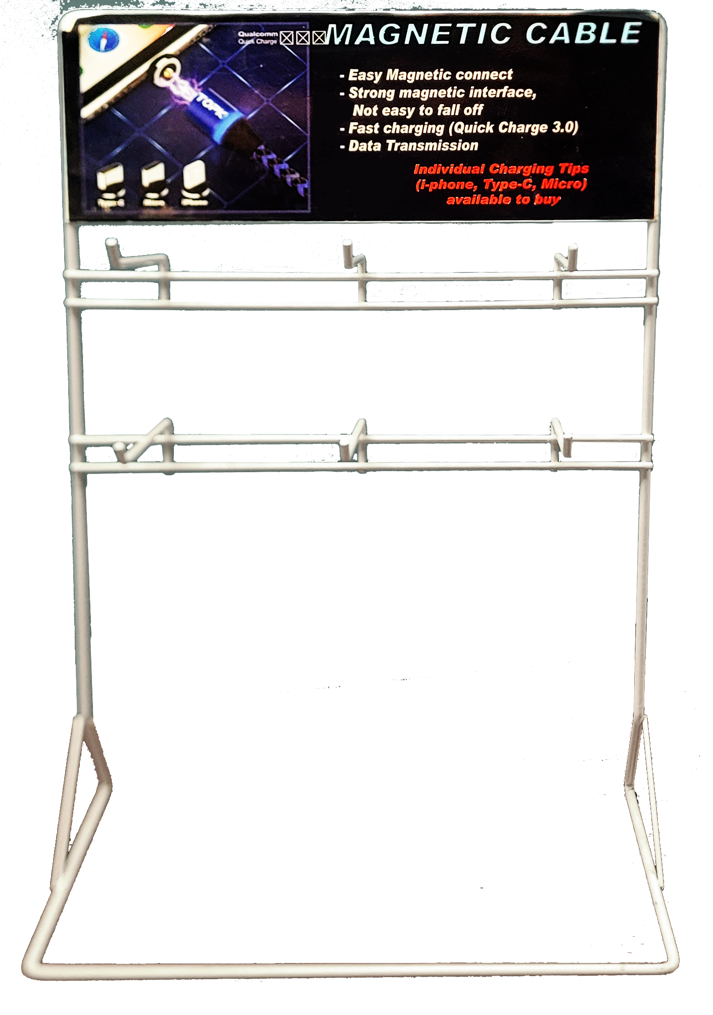 2-Tier Medium Size Table Top Hanging Display Stand- 6 hang