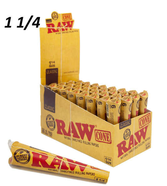 Raw CONE classic natural unrefined  rolling paper 1 1/4size Ace Trading Canada
