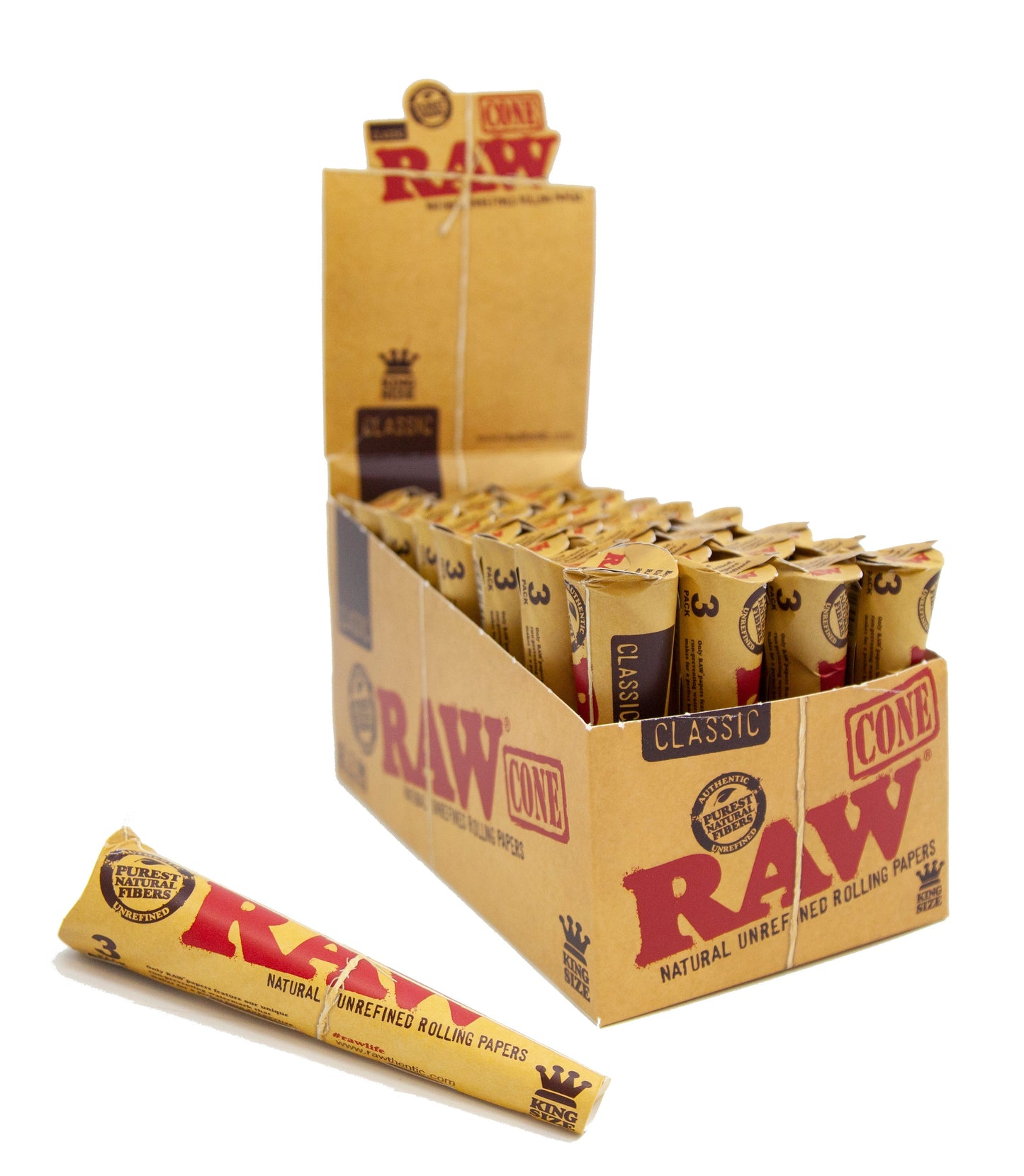 Raw CONE classic natural unrefined rolling paper king size Ace Trading Canada