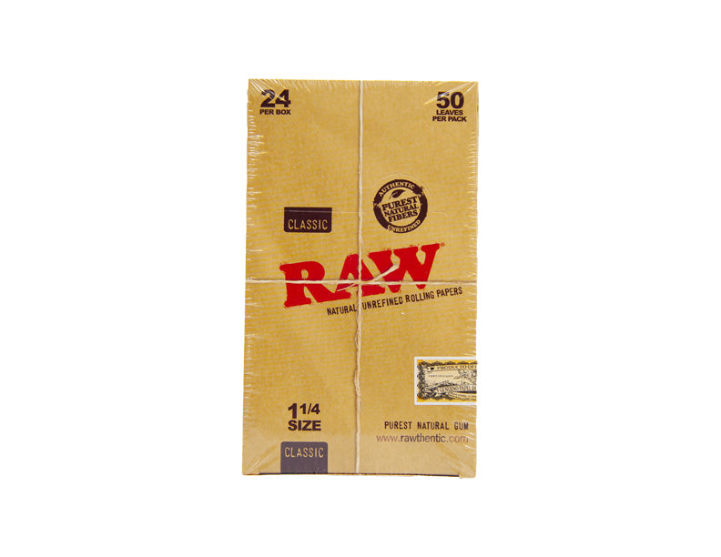 Raw classic natural unrefined rolling papers 1 1/4size Ace Trading Canada