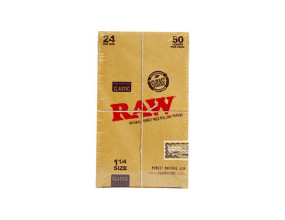 Raw classic natural unrefined rolling papers 1 1/4size Ace Trading Canada